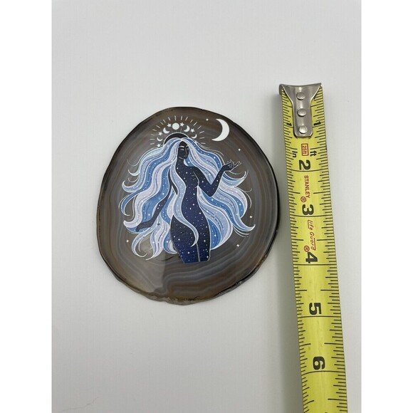 Other - Agate Geode Moon Goddess, Blue, Hippie Crystals, Stones, Witch Decor